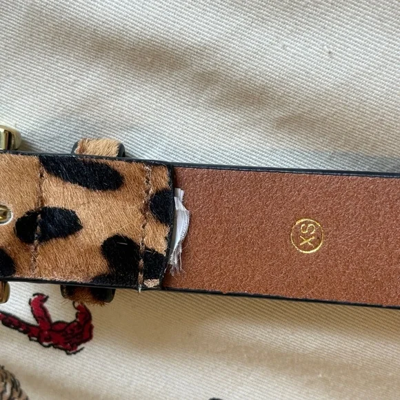 J. Crew Cowhide Belt Gold Buckle Leopard Print - Picture 8 of 8
